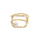 Round Square Adjustable Gold Color Ring