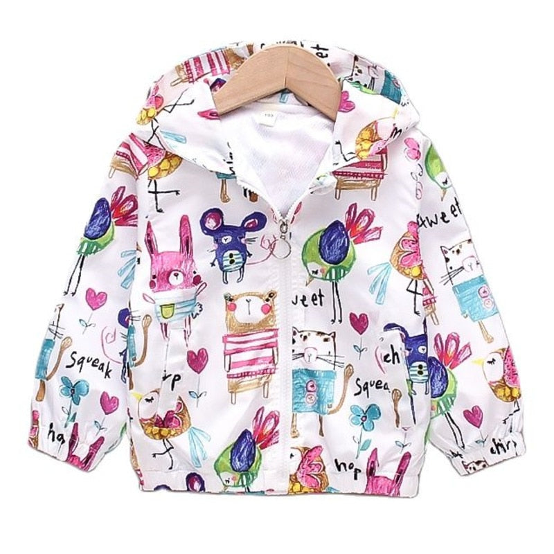 Cartoon Print Jacket Coat for Girls