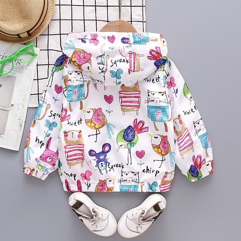 Cartoon Print Jacket Coat for Girls