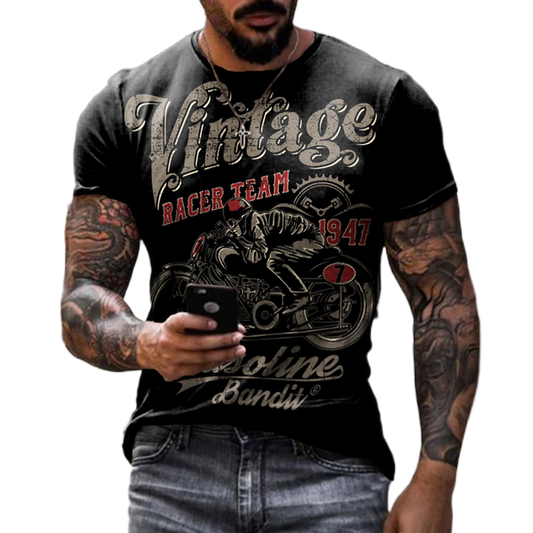 Vintage Retro T-shirt Top for Men