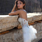 White Tube and Backless Court Wedding Dress