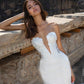 White Tube and Backless Court Wedding Dress