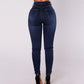High Waist Skinny Buttons Pants Jeans