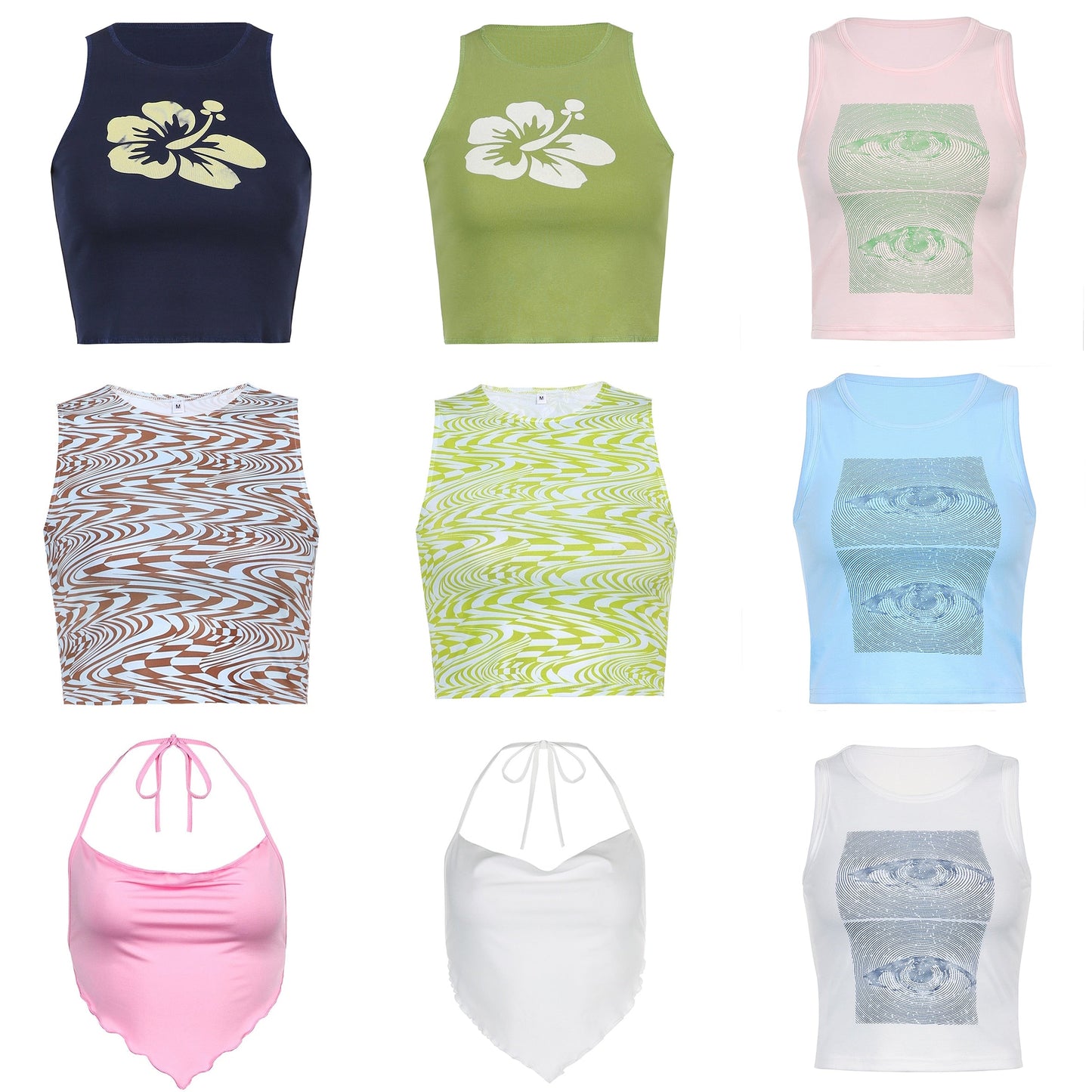 Vintage Y2k Halter Crop Top for Women