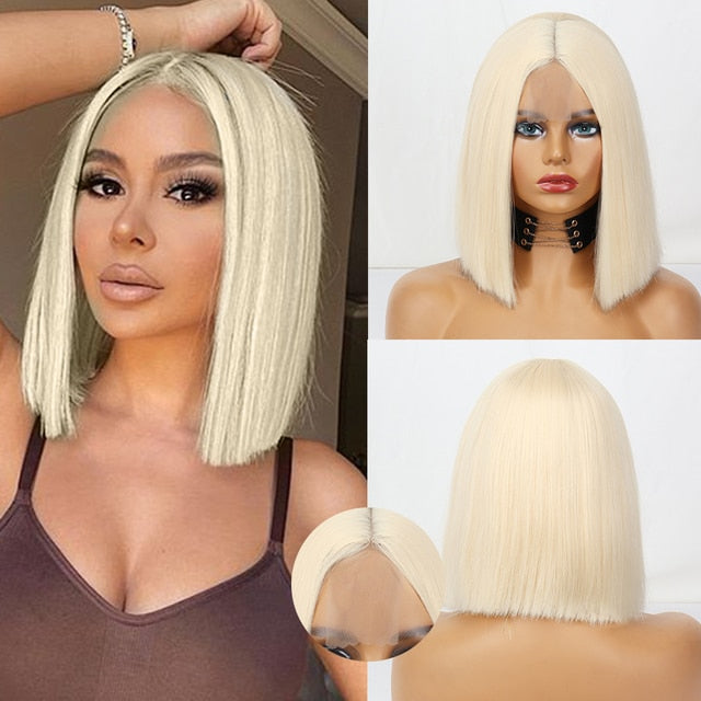 Colored Straight Natural Synthetic Wig