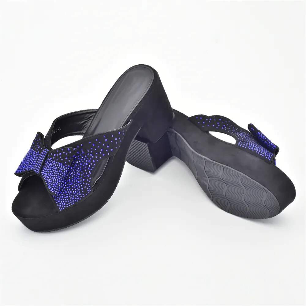 New Fashion Wedding Shoes Bride Shoes Luxury Italy Women with Rhinestone Slip on Platform