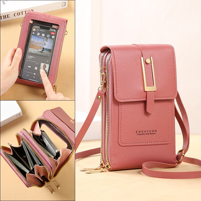 Women Bags Soft Leather Phone Purse Crossbody Shoulder Handbag