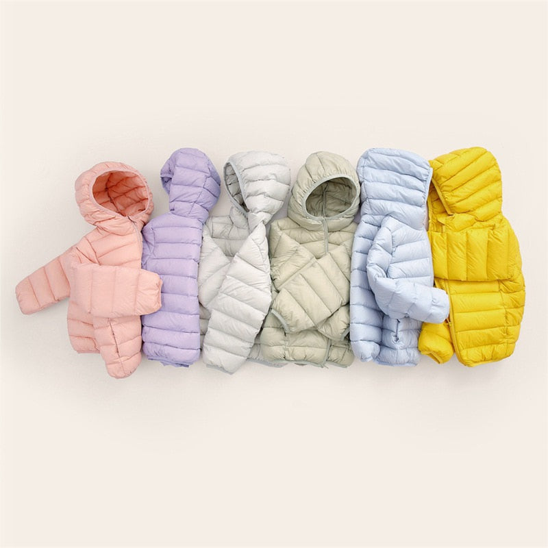 New Casual Candy Color Warm Hooded Clothes for Kids