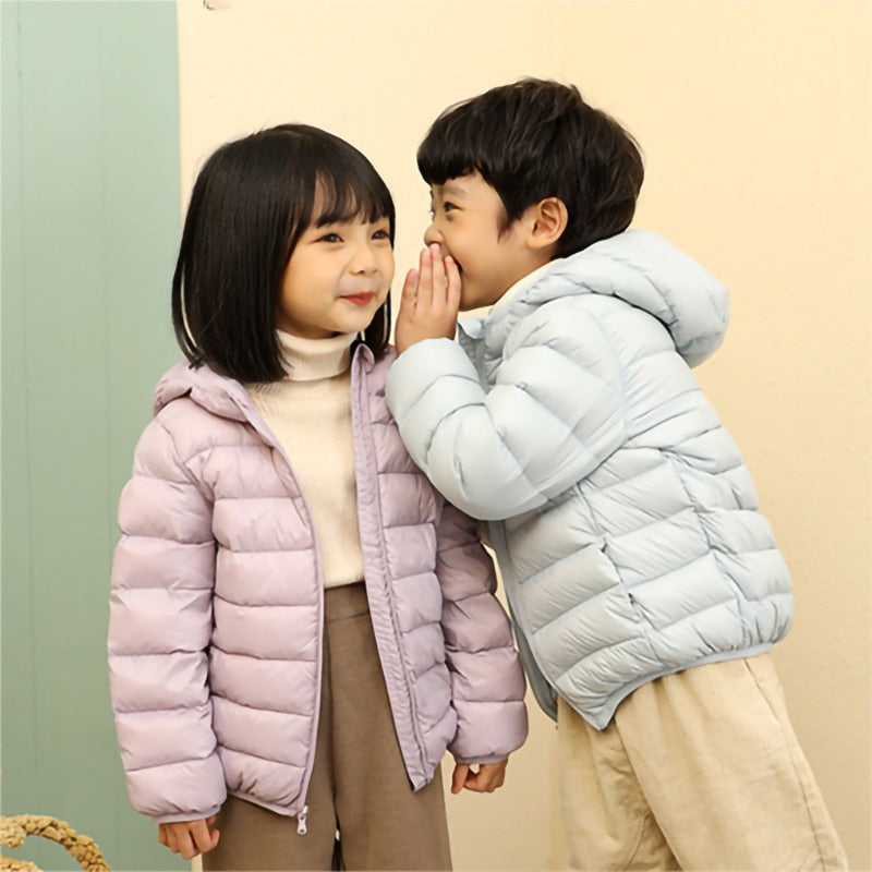 New Casual Candy Color Warm Hooded Clothes for Kids