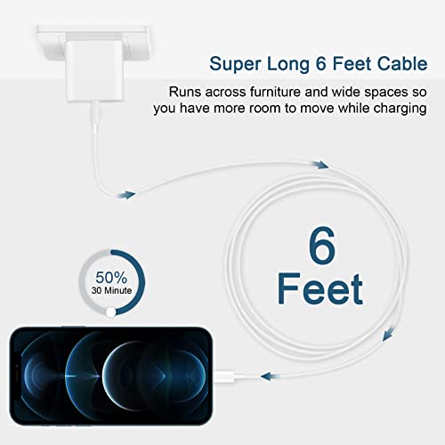 iPhone Charger Fast Charging, 【MFi Certified】 2-Pack 20W USB C Fast Charger with 6FT Fast Charging Cable for iPhone 14/13/12/11/Xs/8, iPad, AirPods Pro and More