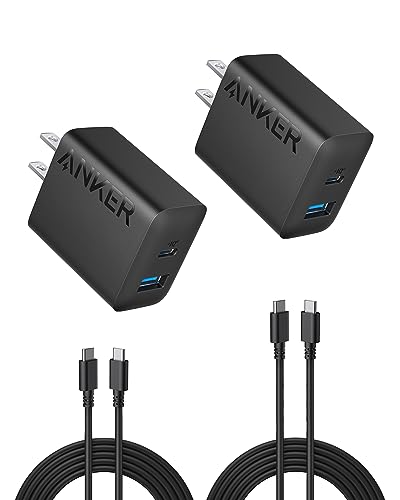 iPad Charger, Anker 2-Pack 20W Dual Port USB Fast Wall Charger, USB C Charger Block for iPad Pro 12.9", iPad Pro 11", iPad Air 5/4, iPad 10, iPad Mini 6, and More (2-Pack 5 ft USB-C Cable Included)