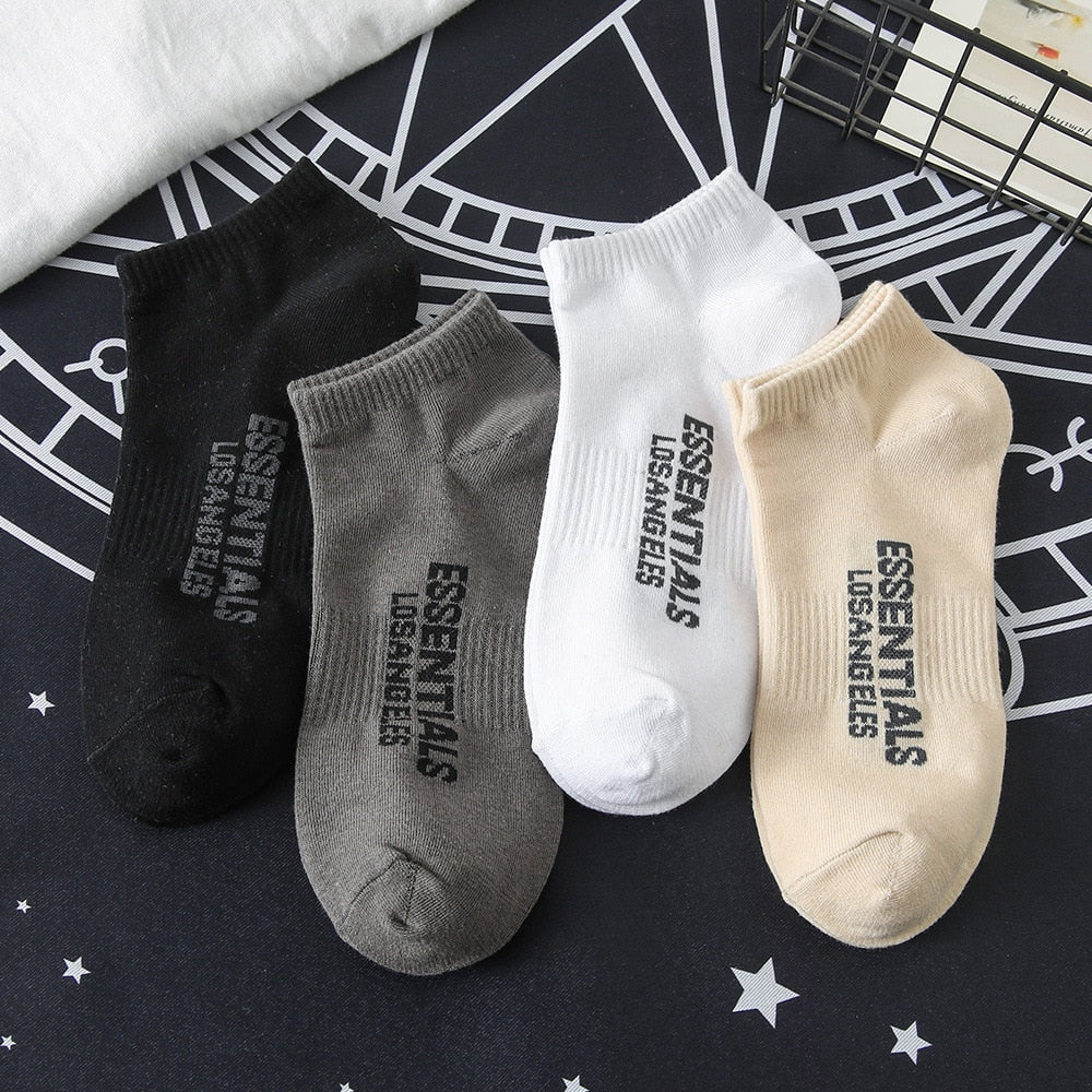 4Pcs Low Cut ESSENTIALS Cotton Socks