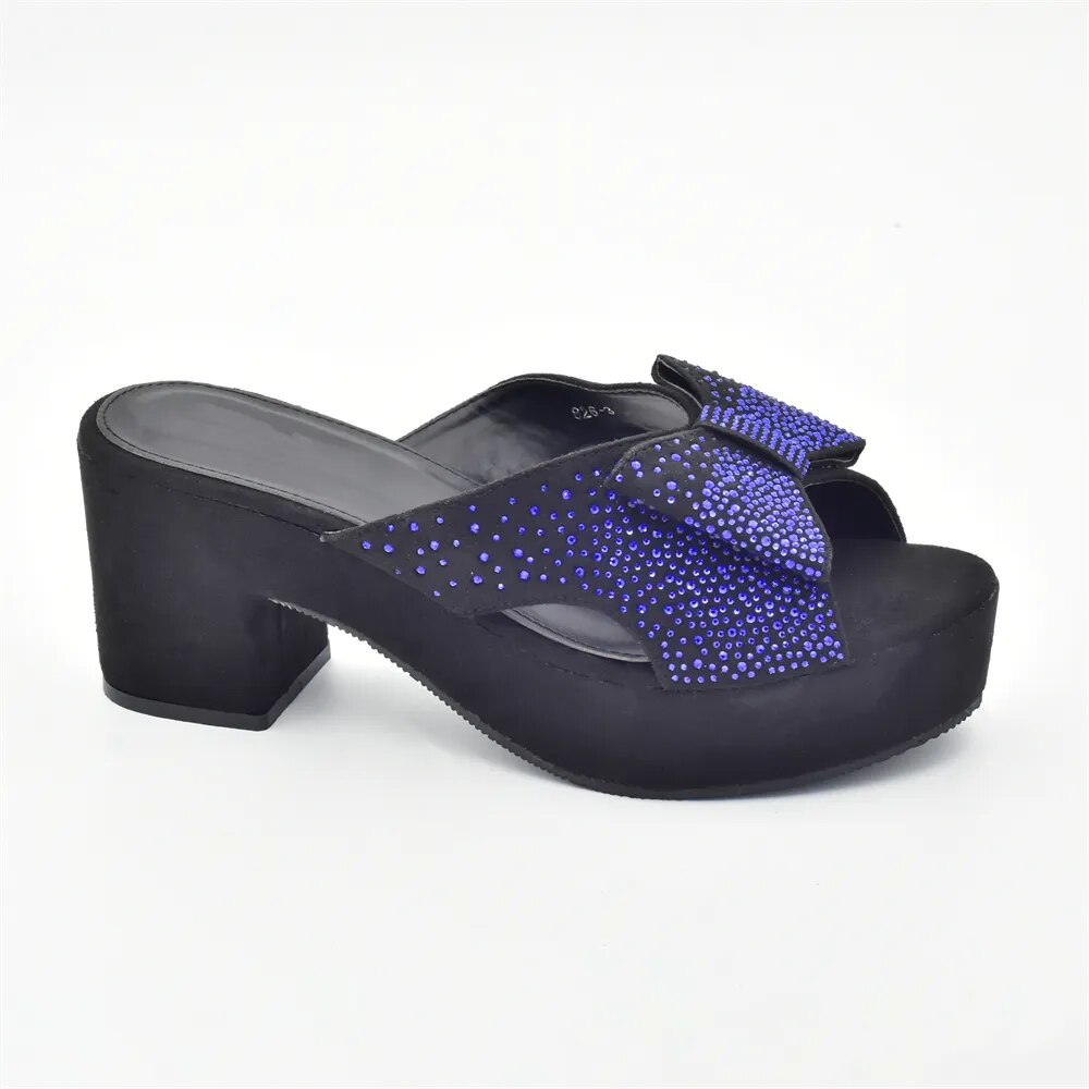 New Fashion Wedding Shoes Bride Shoes Luxury Italy Women with Rhinestone Slip on Platform