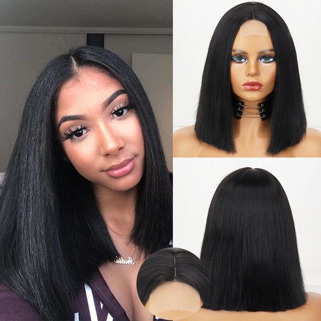 Colored Straight Natural Synthetic Wig