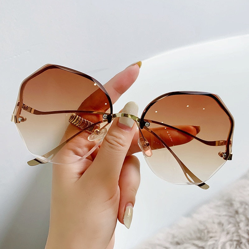 Luxury Round Gradient Sunglasses Women