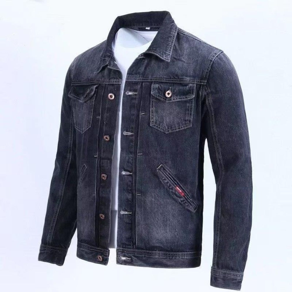 Spring And Fall Retro Denim Jacket Men's Fashion Brand Handsome Cargo Jacket Korean Version Slim Casual Wear Clothes - Jackets