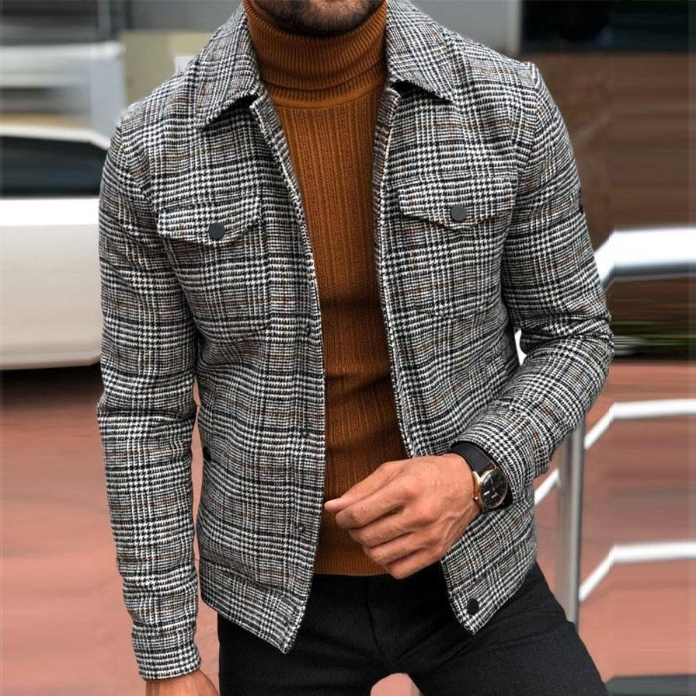 Plaid Slim Fashion Jacket
