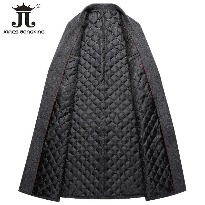 Long Wool Trench Coat Male Jacket