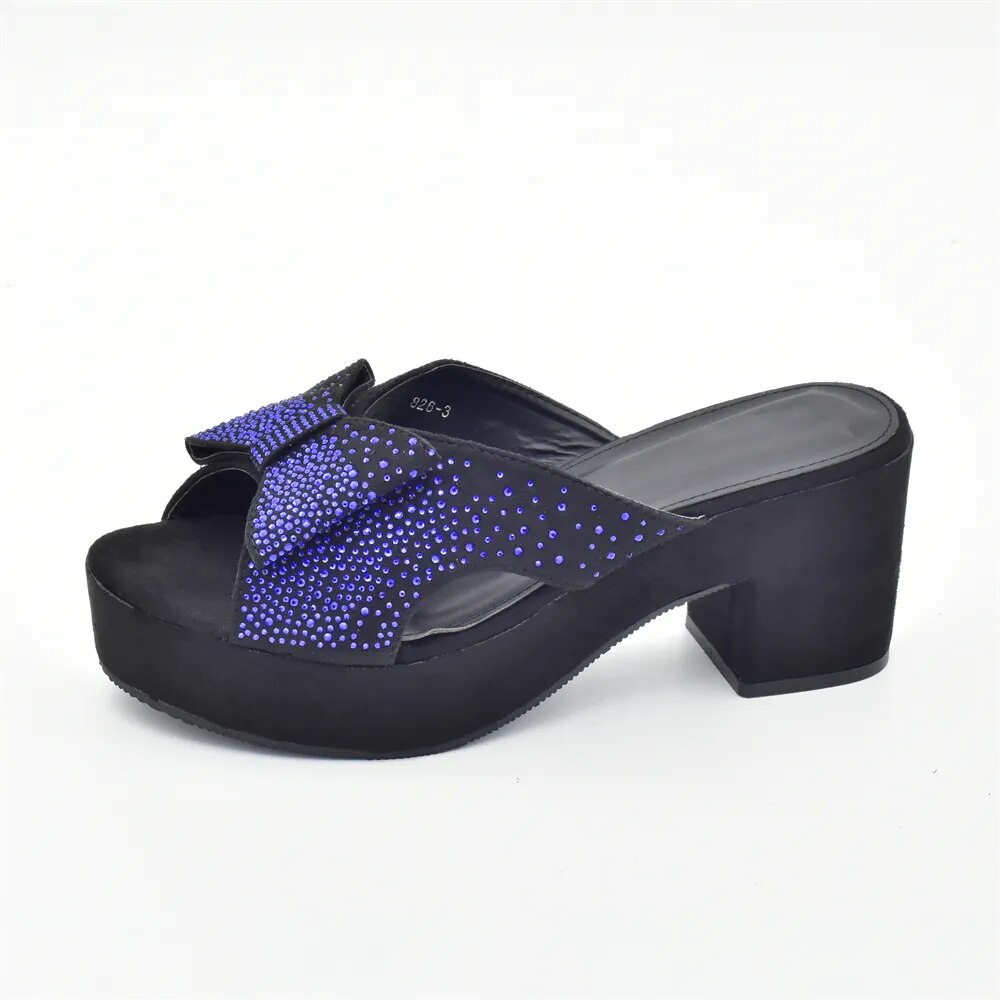 New Fashion Wedding Shoes Bride Shoes Luxury Italy Women with Rhinestone Slip on Platform