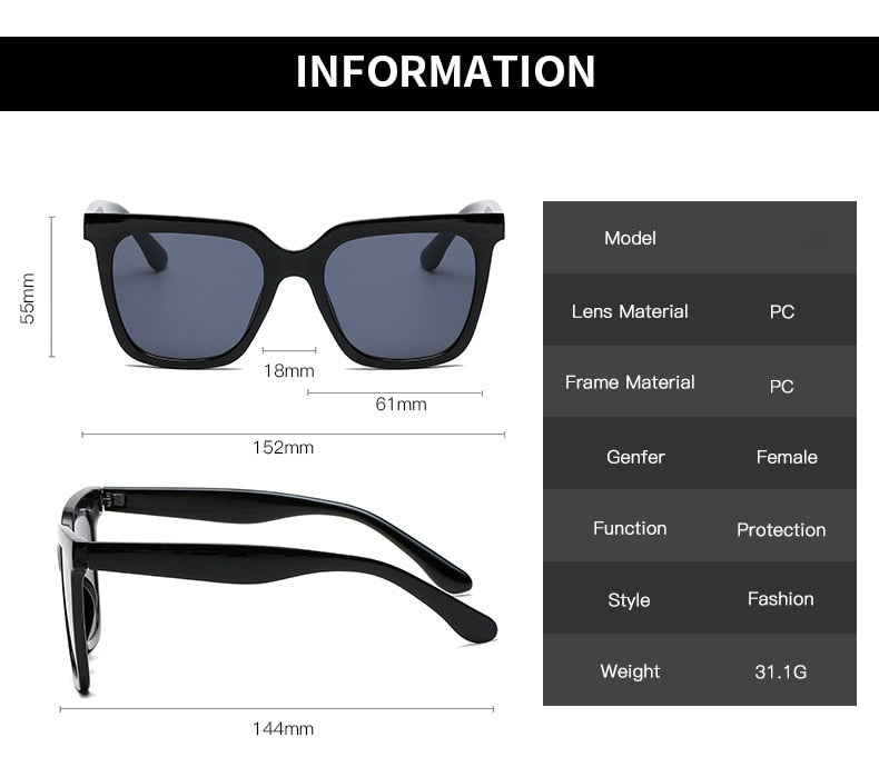 Square Rectangle Women's Sunglasses