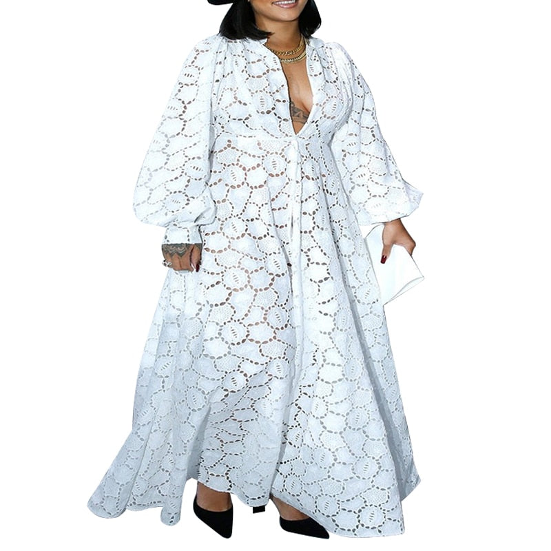 White Long Maxi Dress for Women