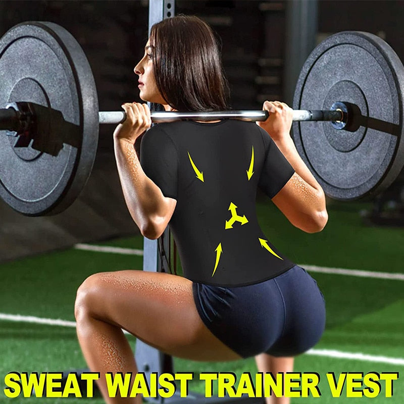 Sauna Sweat Tops With Zipper Slim Body Suits