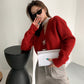 Knitted Cardigan V-neck Long-sleeve for Women