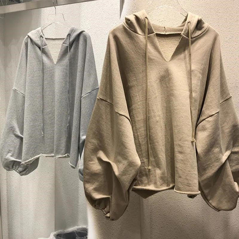 Lantern Sleeve Hoodies Sweatshirt for Women