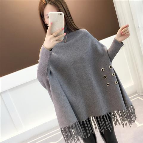 One Size Turtleneck Cloak Sweater for Women