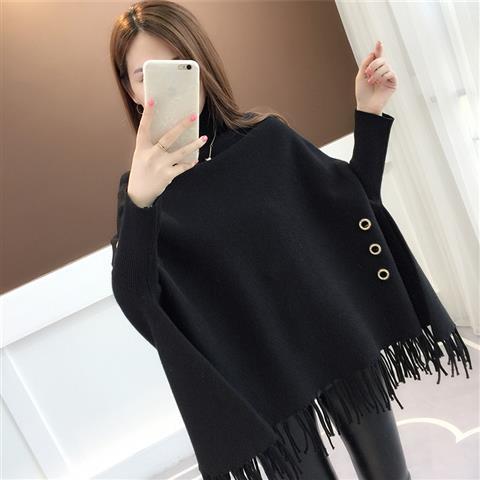 One Size Turtleneck Cloak Sweater for Women