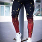 Hip Hop High Street Gradient Paint Denim for Men - Jeans