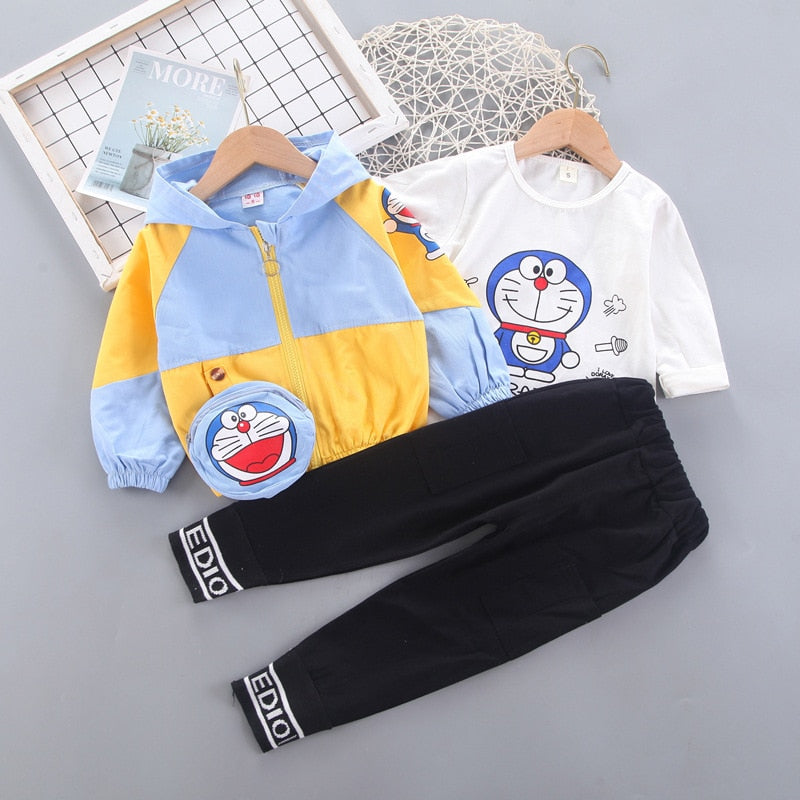 Cartoon Jacket + shirt + pants 3pcs For Children Kids