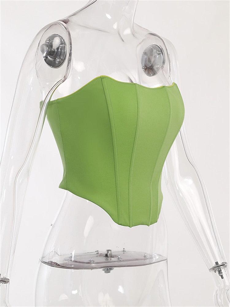 Corset Strapless Tank Top Slim Vest