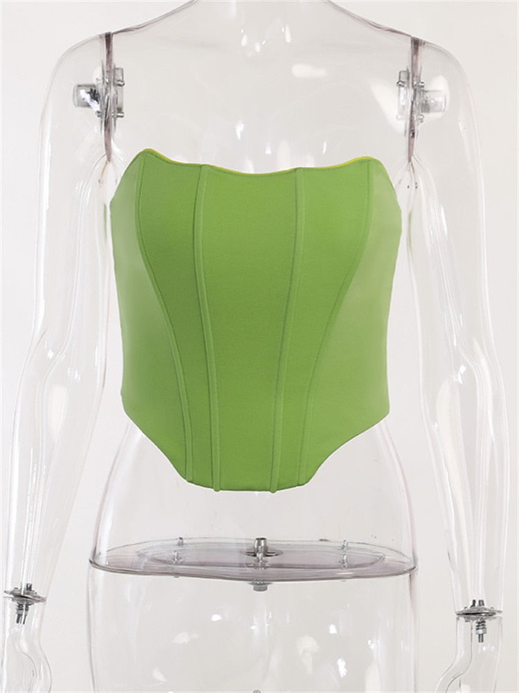 Corset Strapless Tank Top Slim Vest