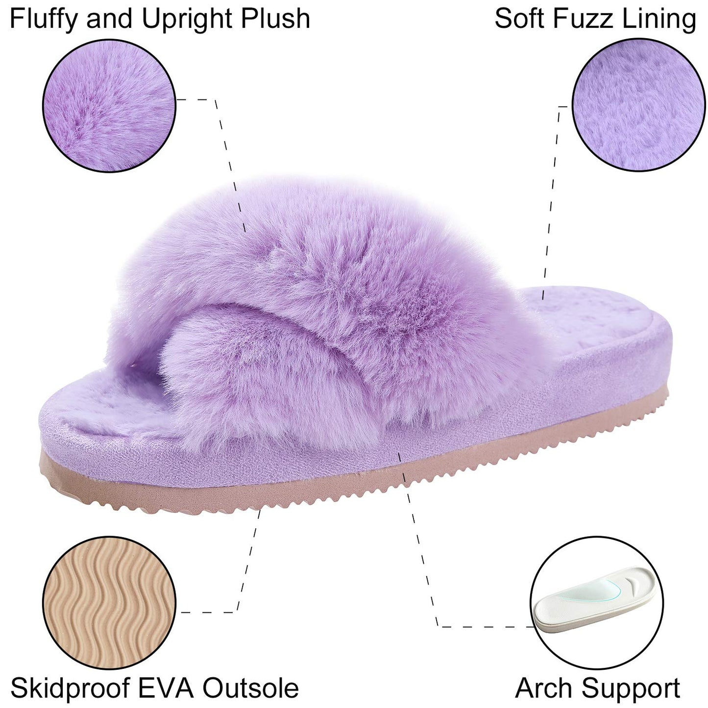 Fuzzy Slippers for Women