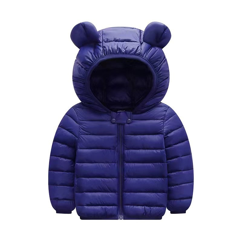 Light Color Coat With Ear Hoodie Jacket for Kids