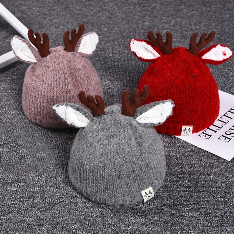 Cute Baby Hat With Ear Cartoon Elk for Kids
