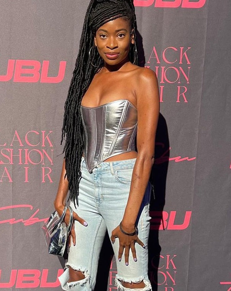 Slim Undercoat Corset Metallic Vest Top