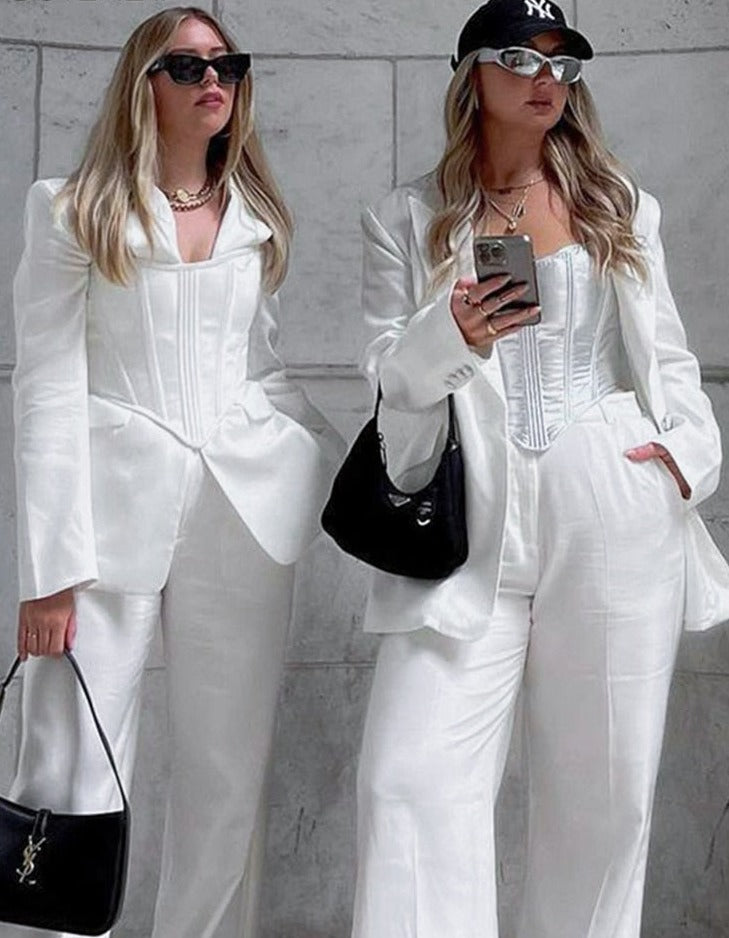 Slim Undercoat Corset Metallic Vest Top