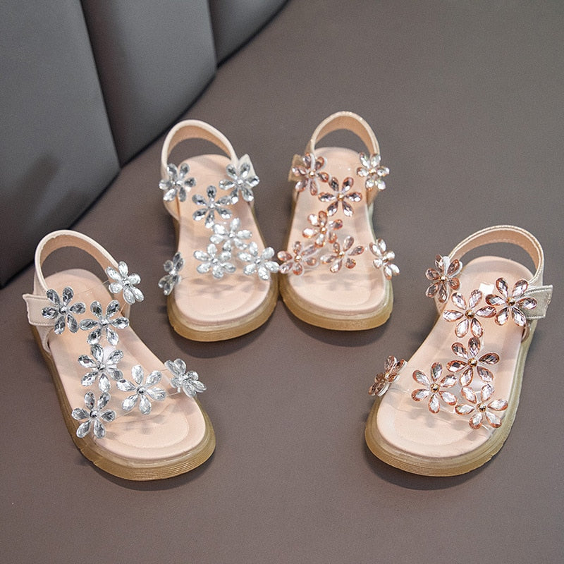 Diamond Crystal Sandals For Girls