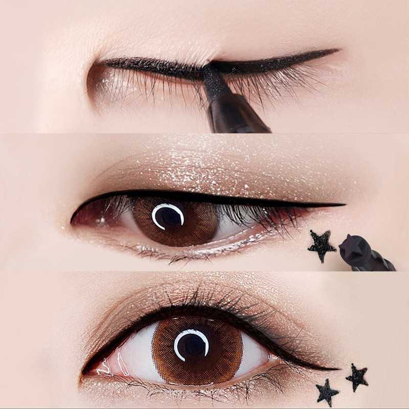 Double Head Moon Star Heart Flower Liquid Eyeliner Waterproof
