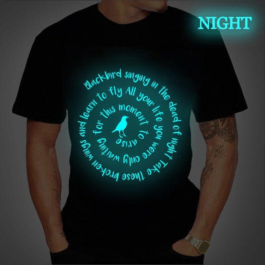 Easily Distracted By Birds Luminous Print Tees T-shirt for Men