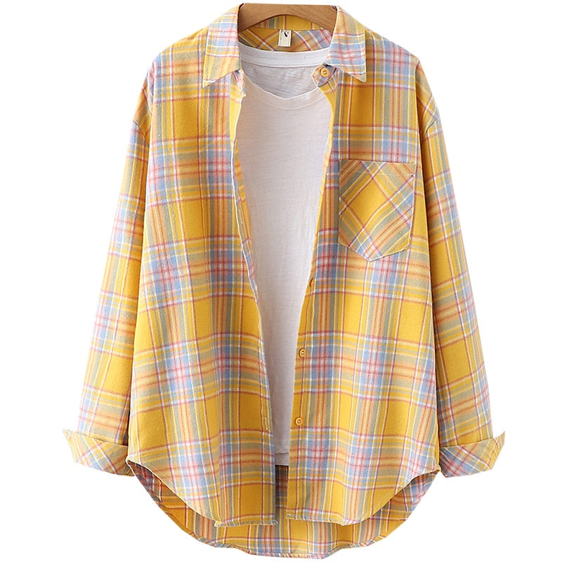 High-quality Soft Warm Winter Women's Plaid Shirt