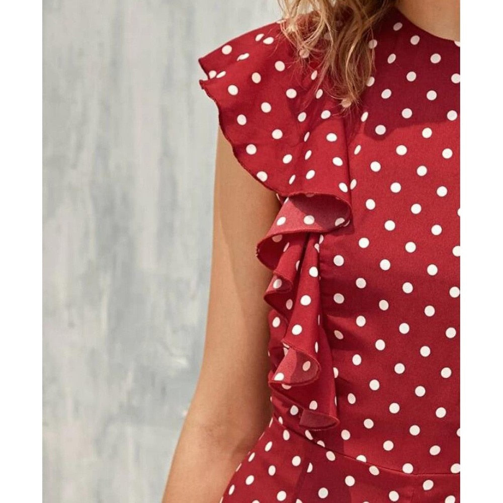 Short Sleeve Crew Neck Jumpsuit