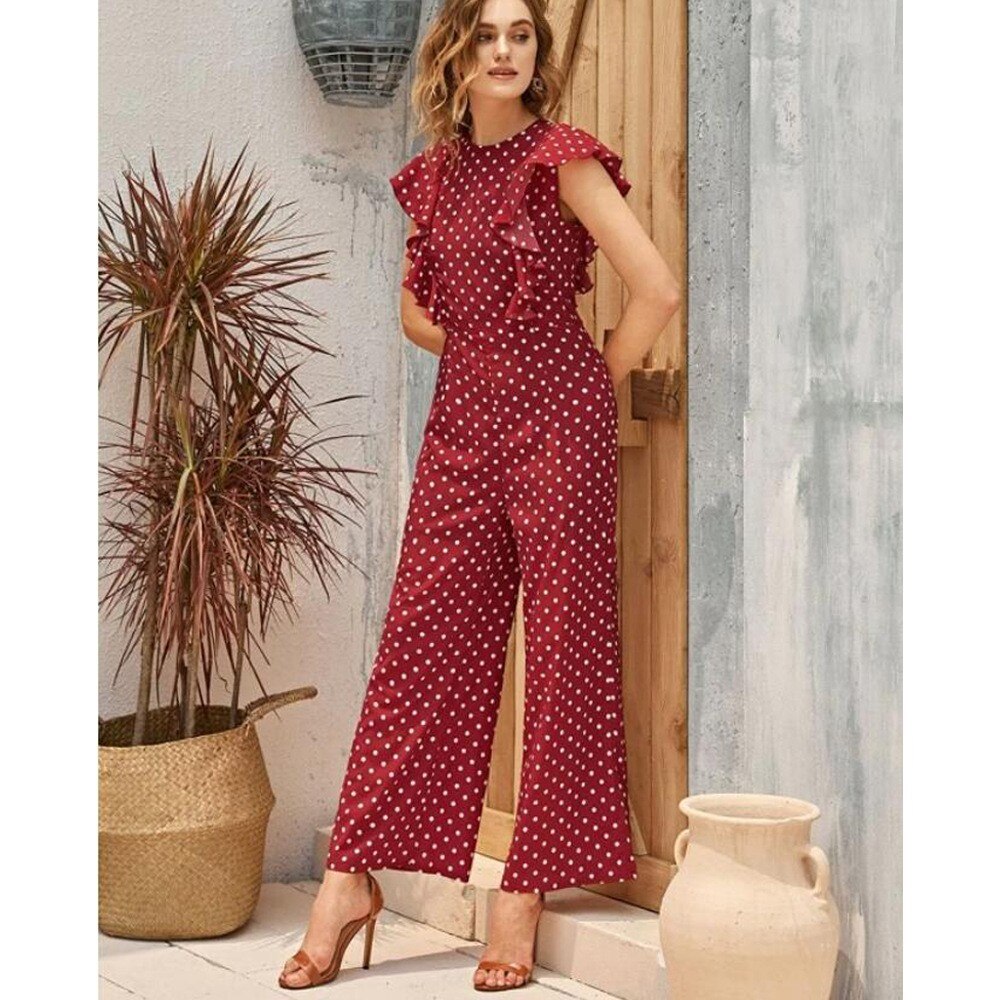 Short Sleeve Crew Neck Jumpsuit