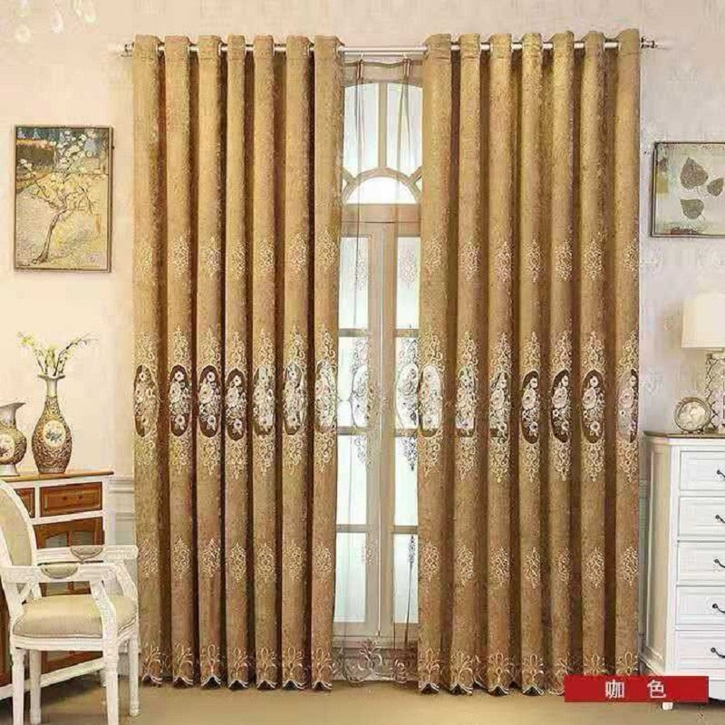Hollow Embroidered Chenille High Shading Curtain