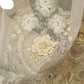 European Luxury Embroidered Embossed Tulle Curtain High-end Imitation Satin Curtain