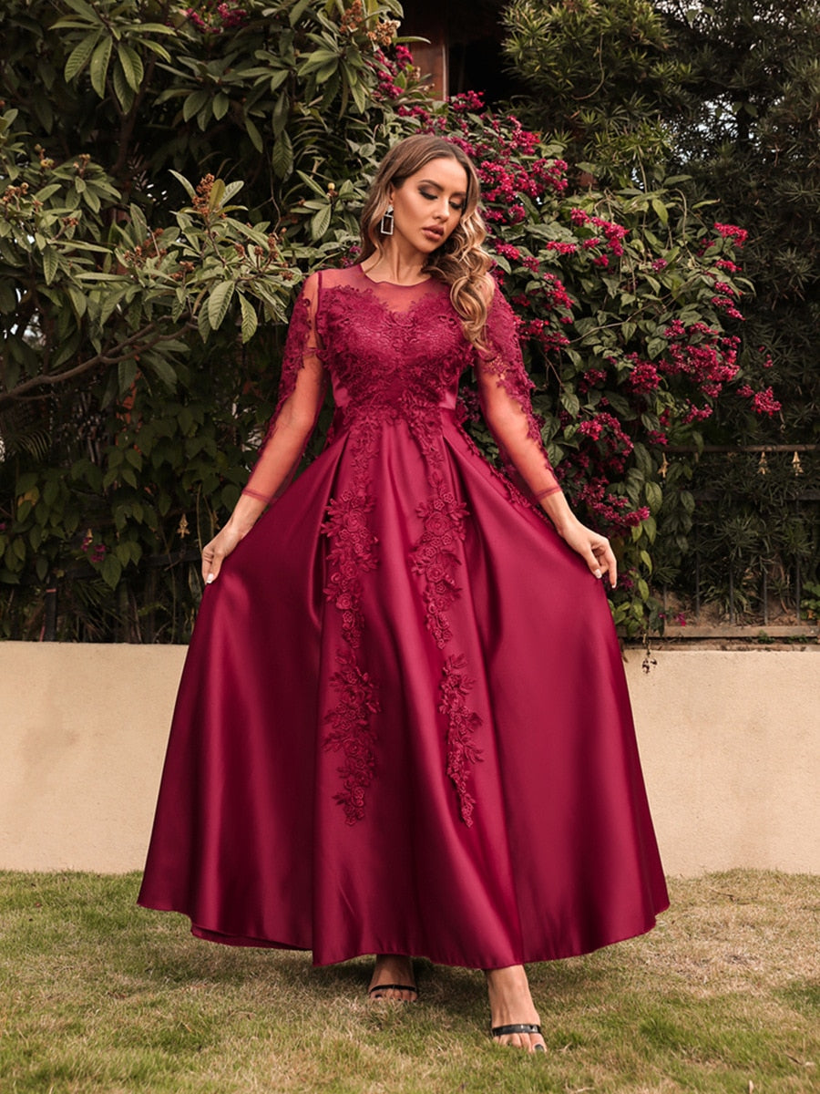 O Neck Lace Prom Dress/ Bridesmaid Dress