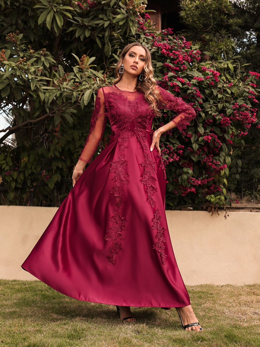 O Neck Lace Prom Dress/ Bridesmaid Dress