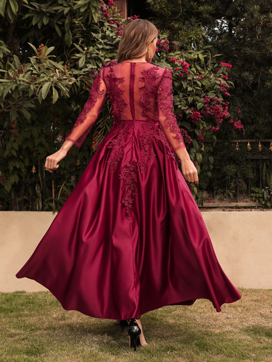 O Neck Lace Prom Dress/ Bridesmaid Dress